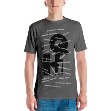 Load image into Gallery viewer, Black H, Q, I graphic overlayed with names of historical geniuses