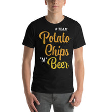 Lade das Bild in den Galerie-Viewer, The phrase hashtag team potato chips and beer in large simple layout