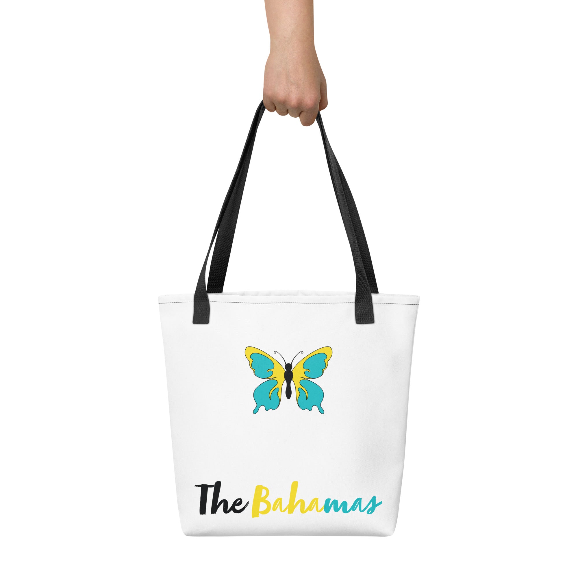 Bahamas themed Tote Bag with Butterfly Graphic