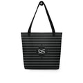 Thin Stripe Tote Bag with white D, S Logo centered