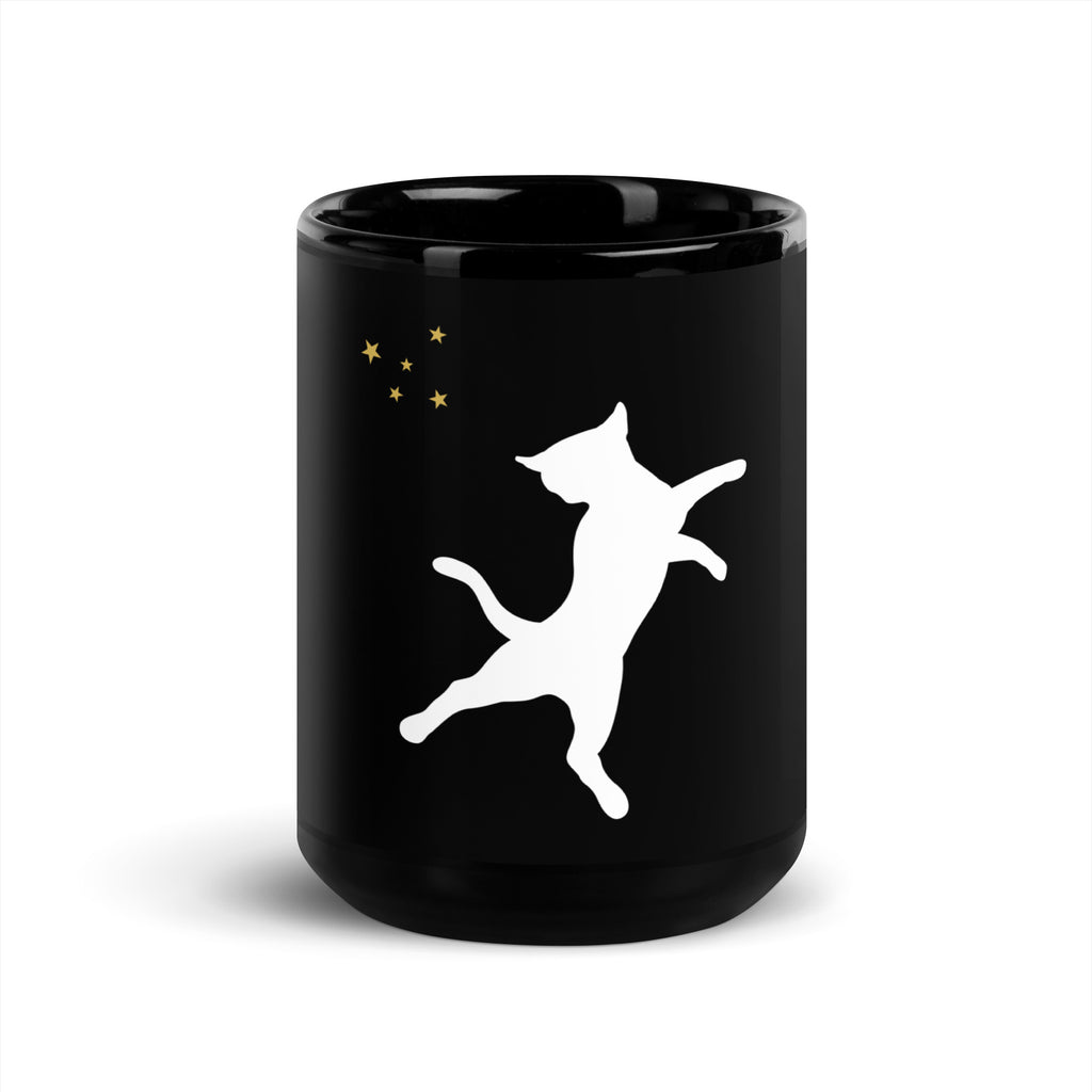 Black Glossy Mug: Cat