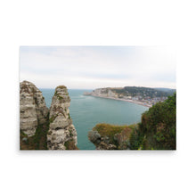 Load image into Gallery viewer, View of Étretat Coast from behind stoney hills
