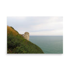 Hill in Étretat overlooking ocean