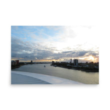 Load image into Gallery viewer, Shipping Port channel at Sunset
