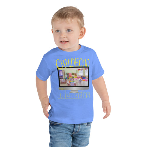 Computer monitor graphic with photo of kindergarten inset