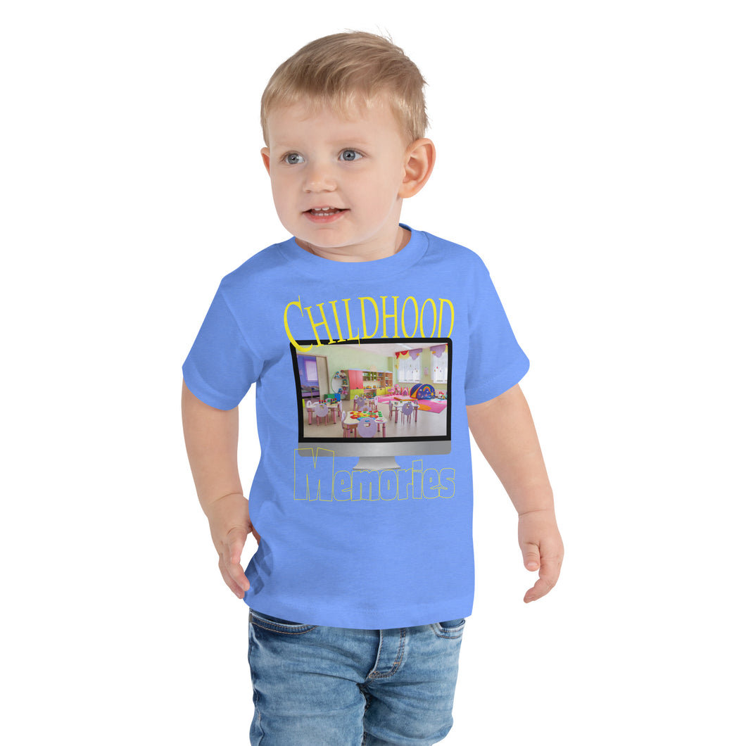Computer monitor graphic with photo of kindergarten inset