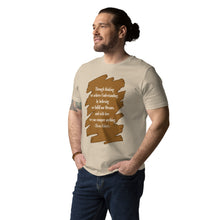 Load image into Gallery viewer, Short quote about thinking, believing and love placed on top of a brown wood-like graphic
