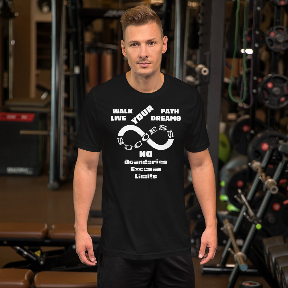 The word Success in an infinity style graphic combined with success themed phrases