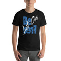 The phrase ' Be Free ' in bold blue type combined with the phrase ' Let Go ' in edgy white type