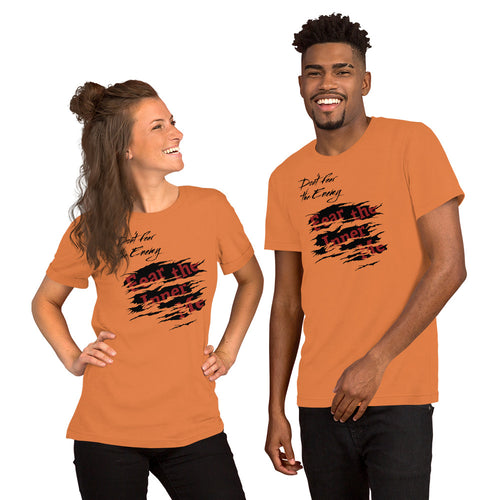 Ripped t-shirt graphic effect with the words Fear the Inner Me peaking through