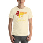 A cool, unique graphic combined with text in warm colors promoting learning