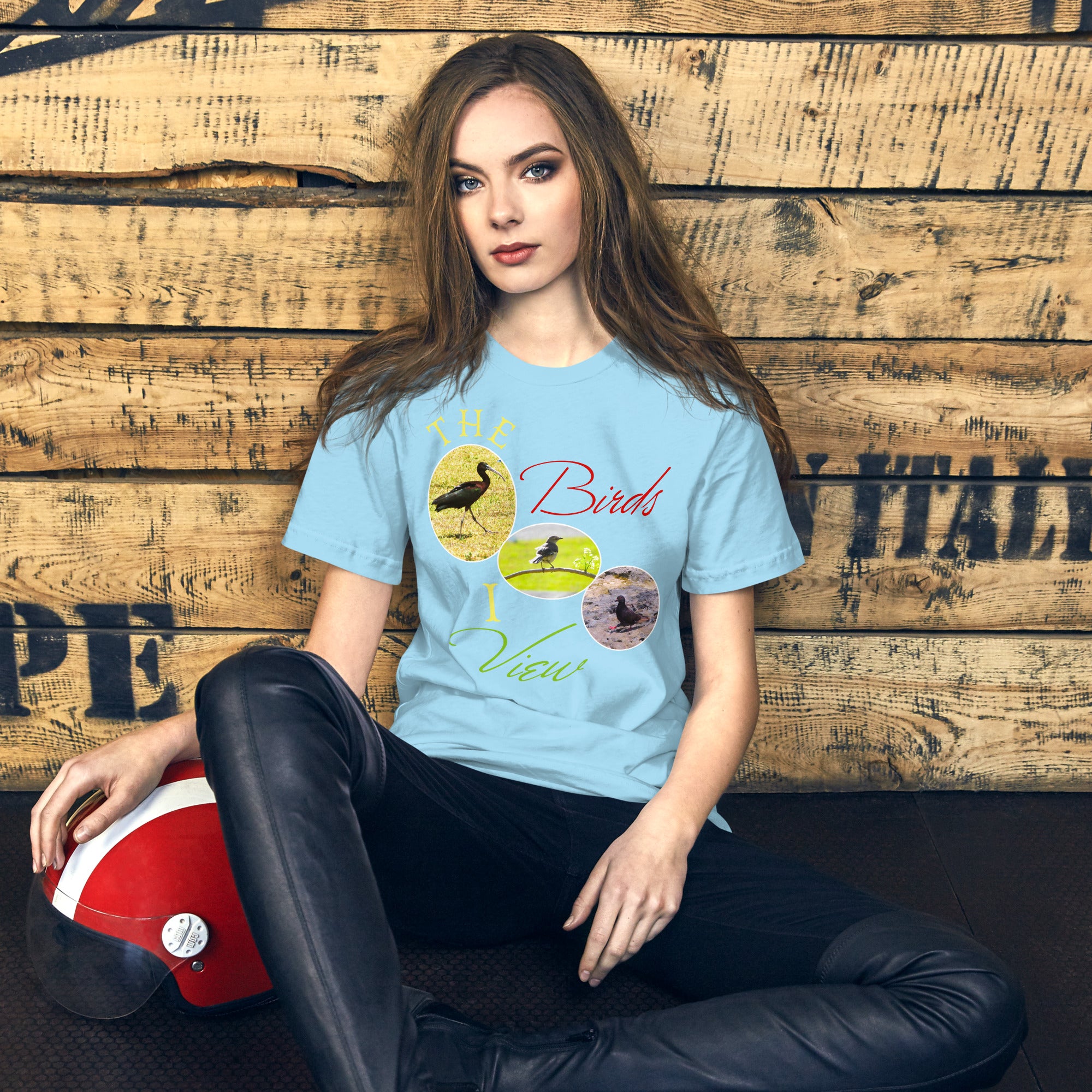 3 photos of birds integrated with yellow, red and green text