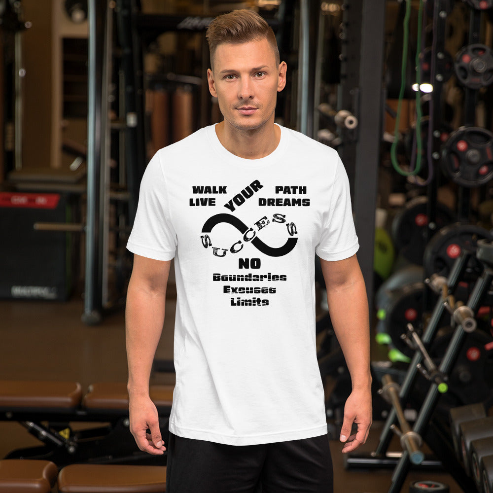 The word Success in an infinity style graphic combined with success themed phrases