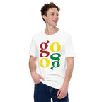 The word Go in stylish typeface mirrored vertically to form a large rectangle