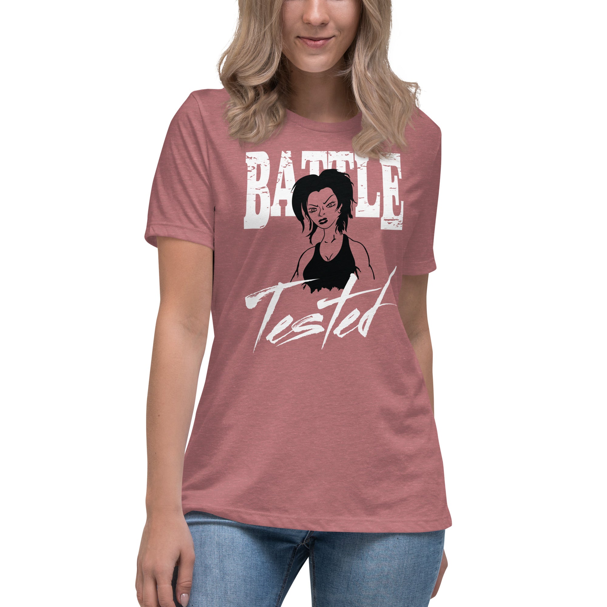 Tough Woman Graphic combined with phrase ' Battle Tested '