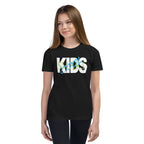 The word Kids in bold white type with the words Smart and Cool placed on top
