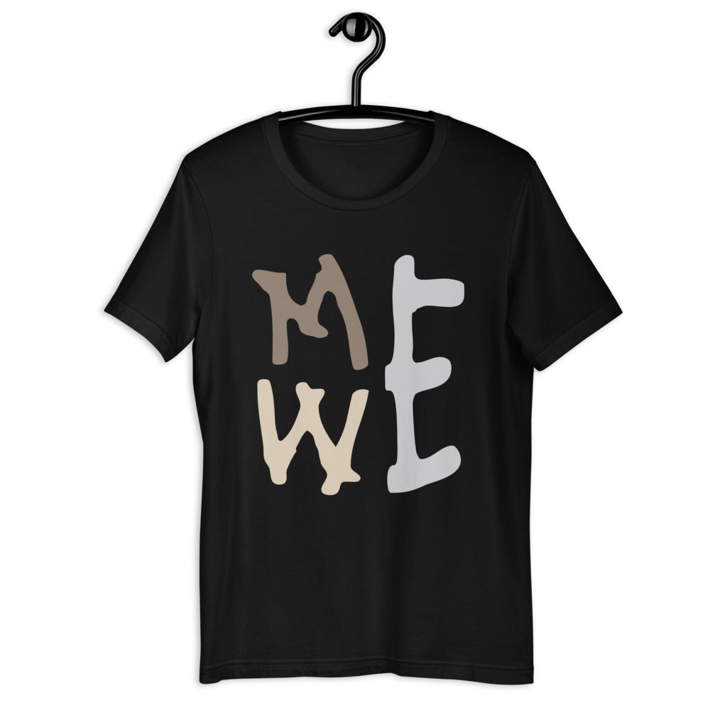 Letters M, W and E forming a Me We Graphic